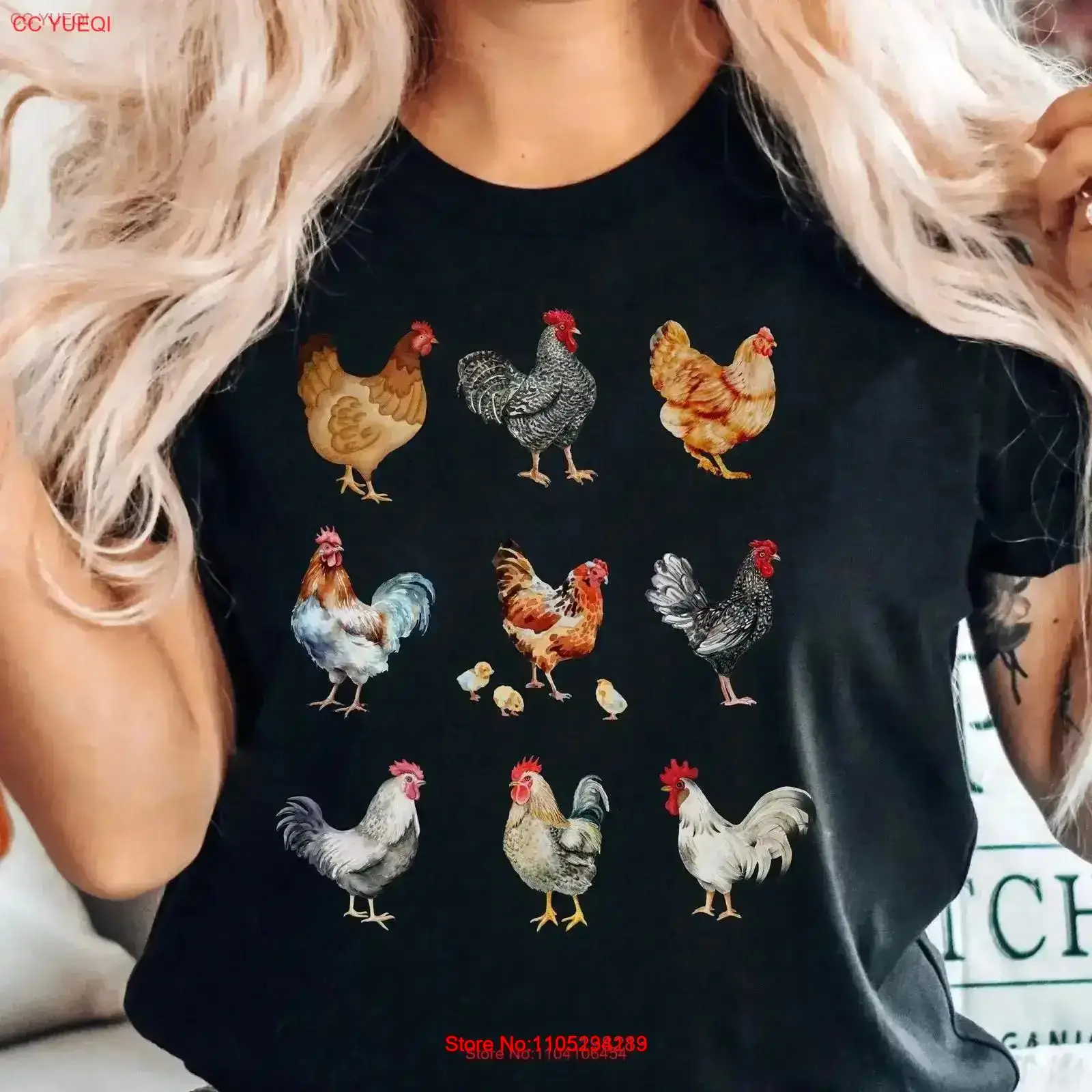 Vintage Fashion Collage - Tavuk Kolaj Tişört Çiftlik Sever Kadın
