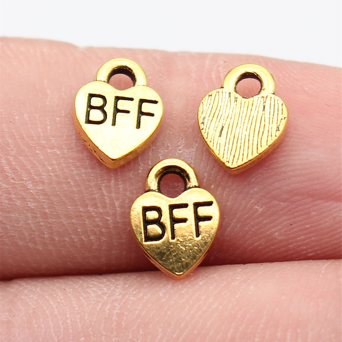 Vintage Fashion Words - 40 adet 9.3x7mm Antik Altın Renk