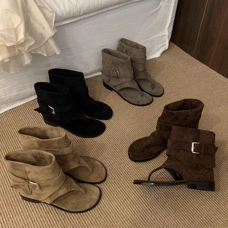 Vintage Fashion Luxury - Kadın Peep Toe Çizmeler Yaz Yeni