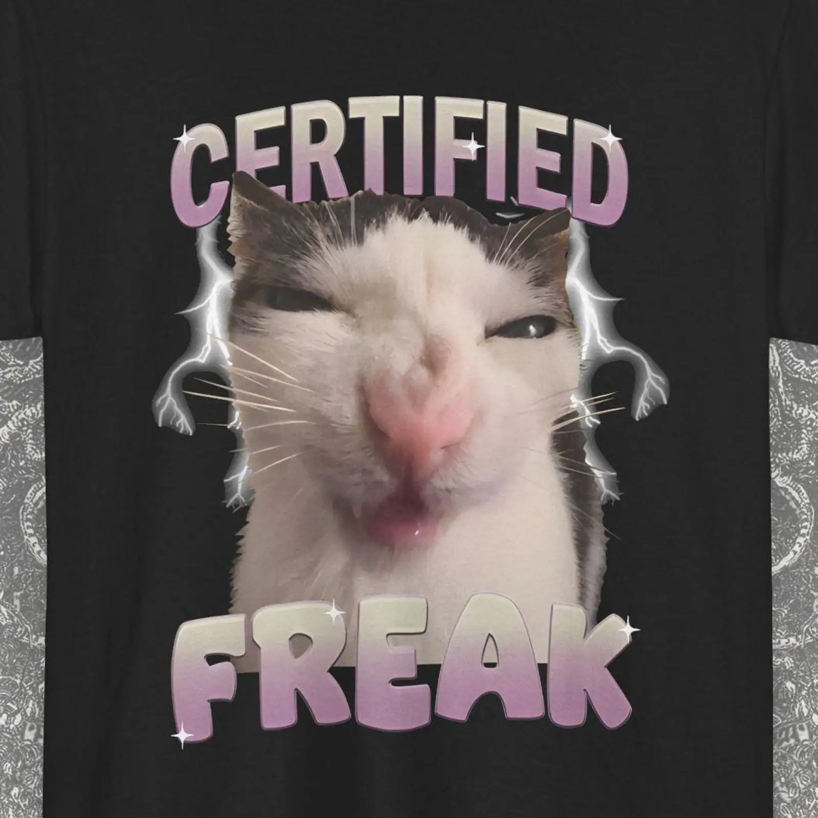 Vintage Fashion Gen Z - Sertifikalı Çılgın Komik Kedi Meme Sahte