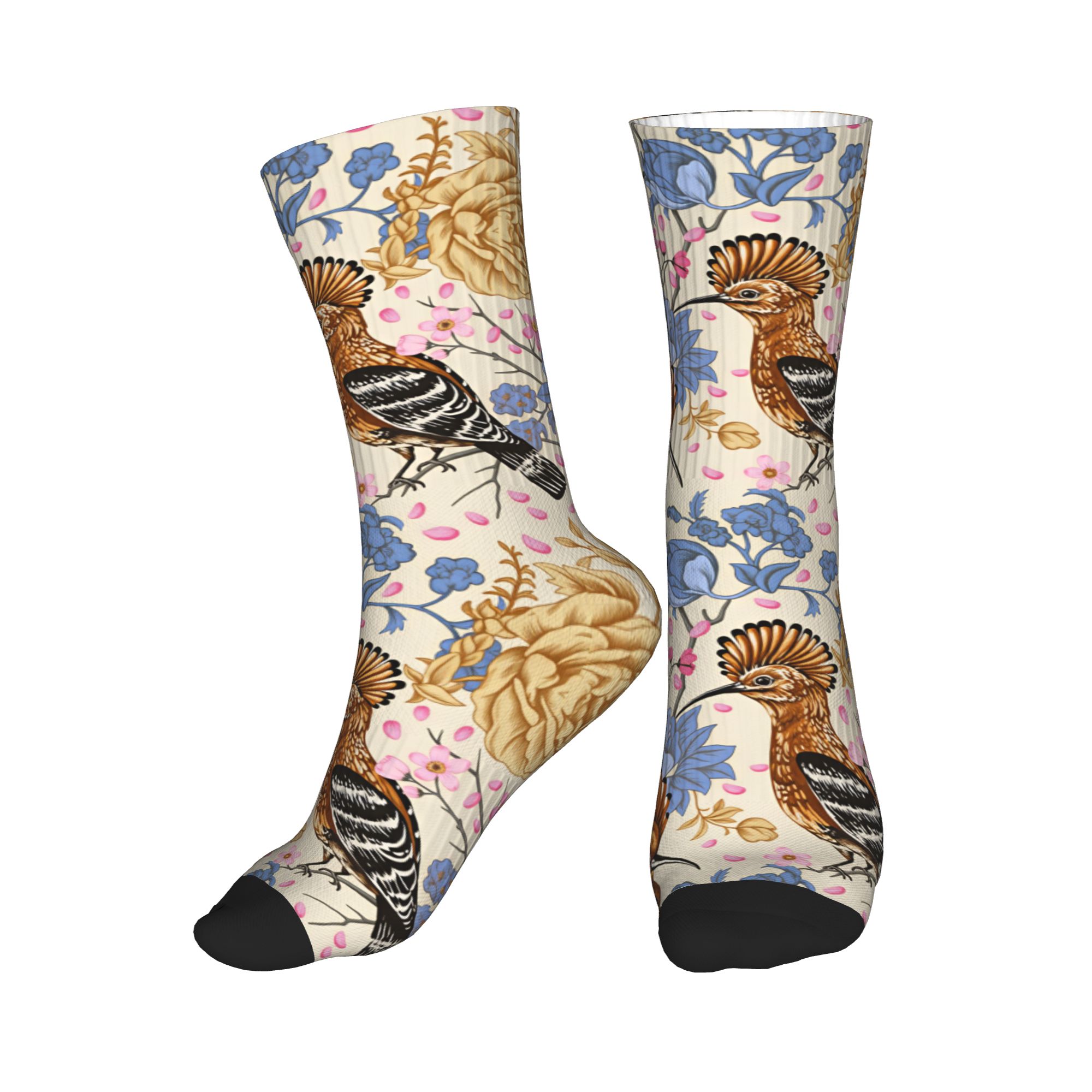 Vintage Fashion Mens - Hoopoe Bird Mavi Şakayık Vintage Çiçekli